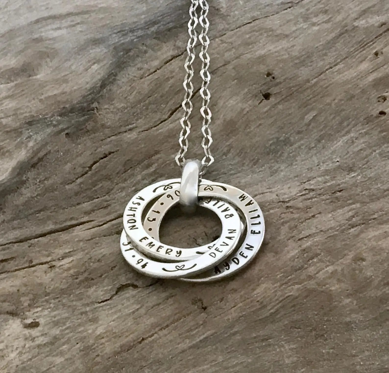 Personalised Russian 5 Rings Engraved Necklace for Grandma & Mum –  ineffabless.co.uk
