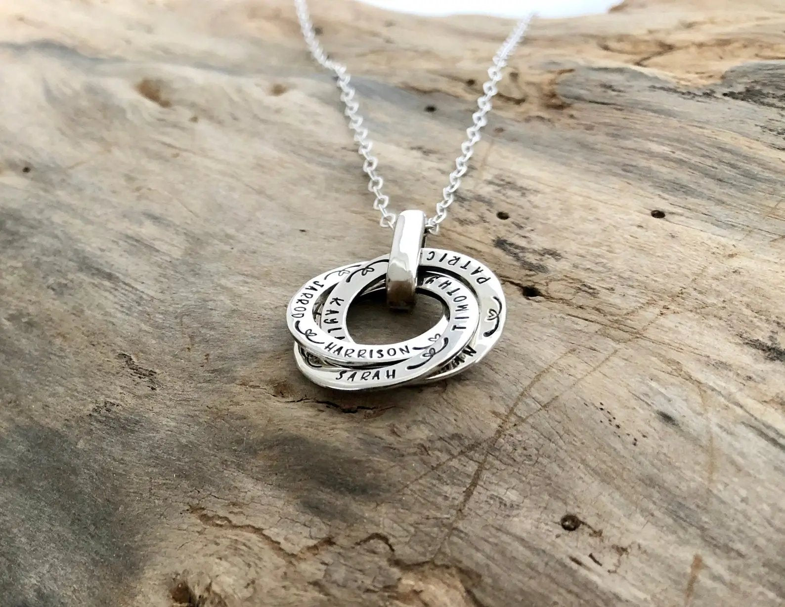 Personalised Mini Two Ring Russian Necklace By Posh Totty Designs |  notonthehighstreet.com