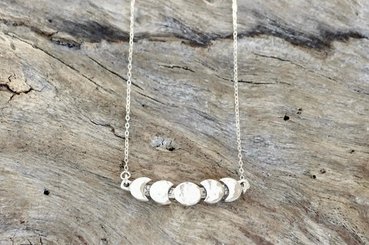 moon phase necklace | sterling silver