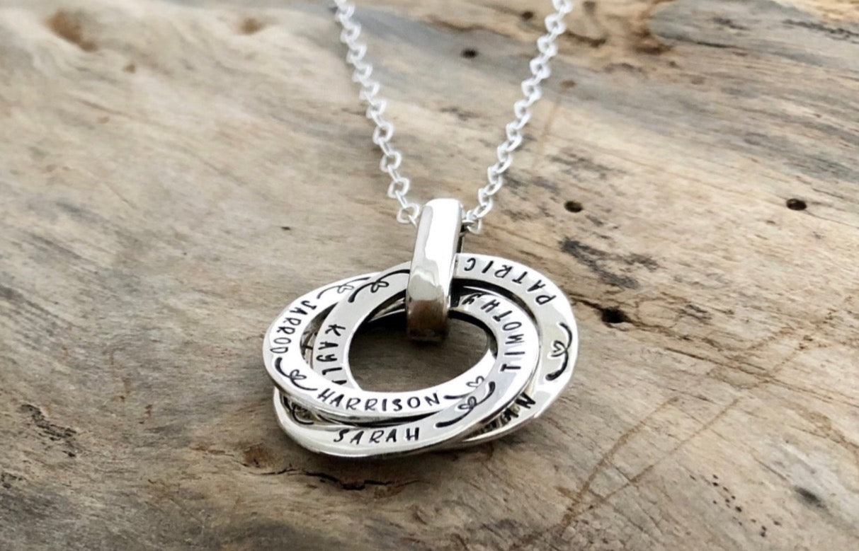 name russian ring necklace | sterling silver
