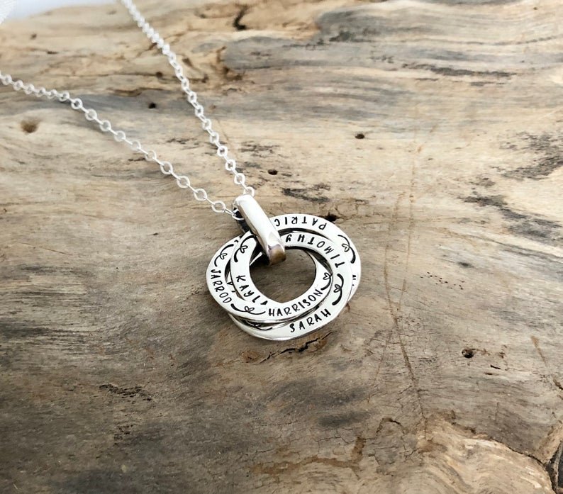 name russian ring necklace | sterling silver