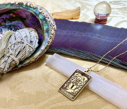 Page of Rings Tarot Card Necklace