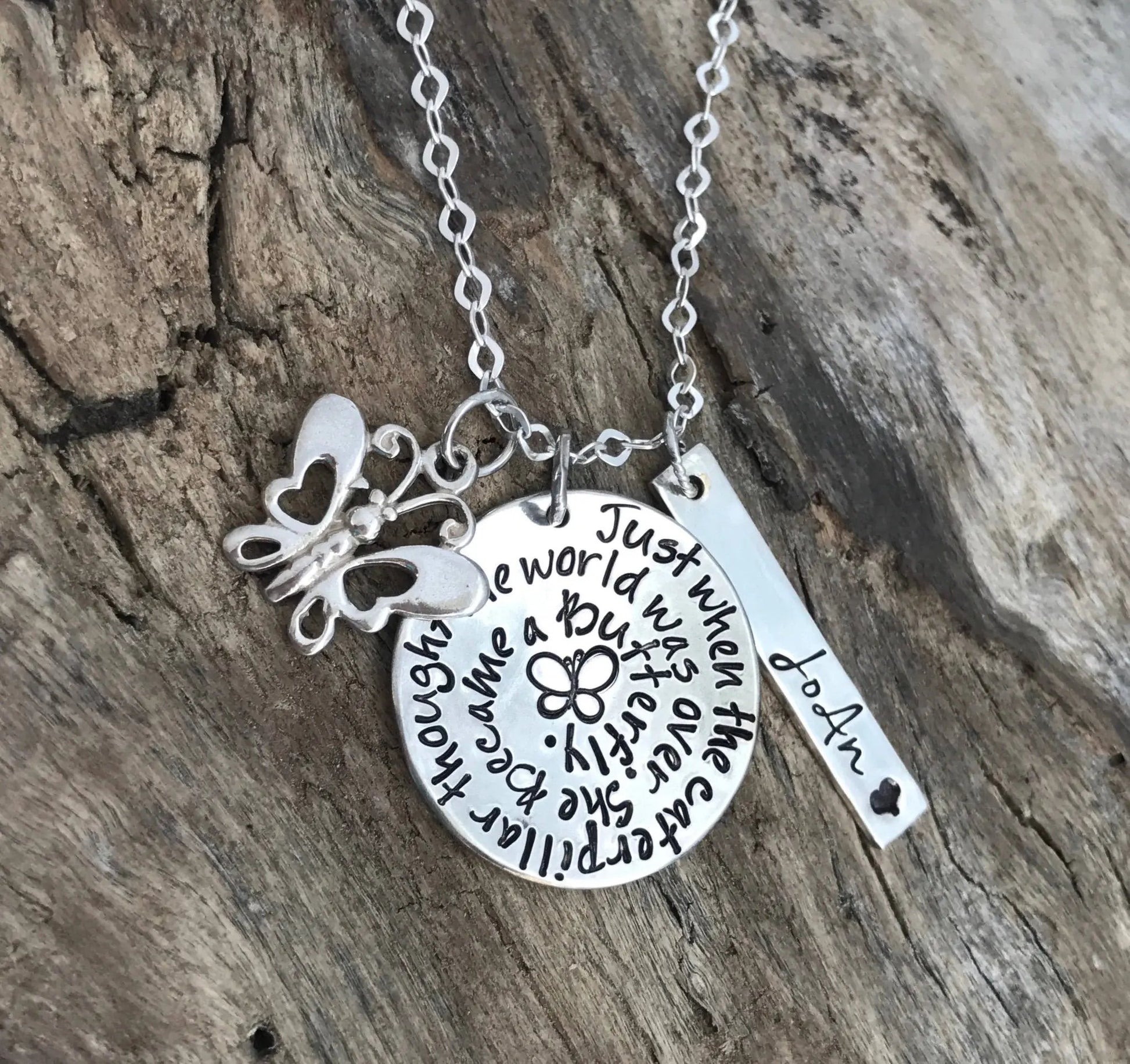 personalized butterfly necklace | sterling silver