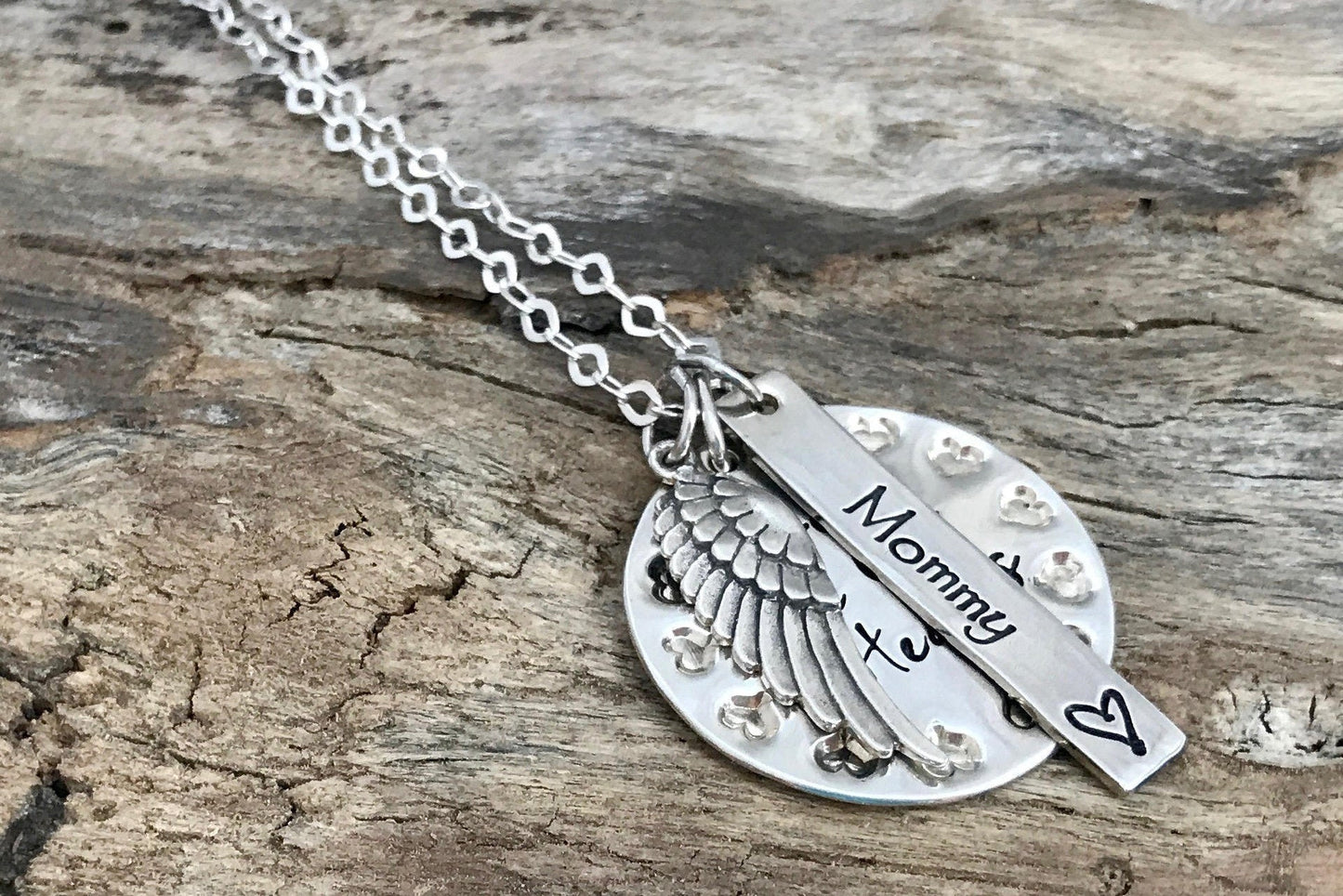 sympathy necklace personalized | sterling silver