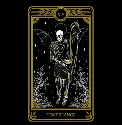 temperance tarot card necklace pendant - silver tarot