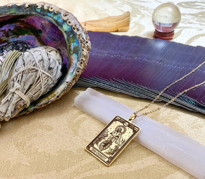 chariot tarot card necklace