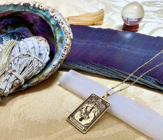 Hanged Man Tarot Card Necklace 