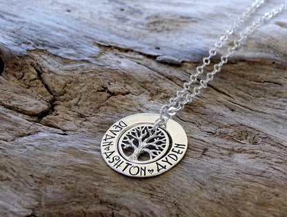 tree necklace with names