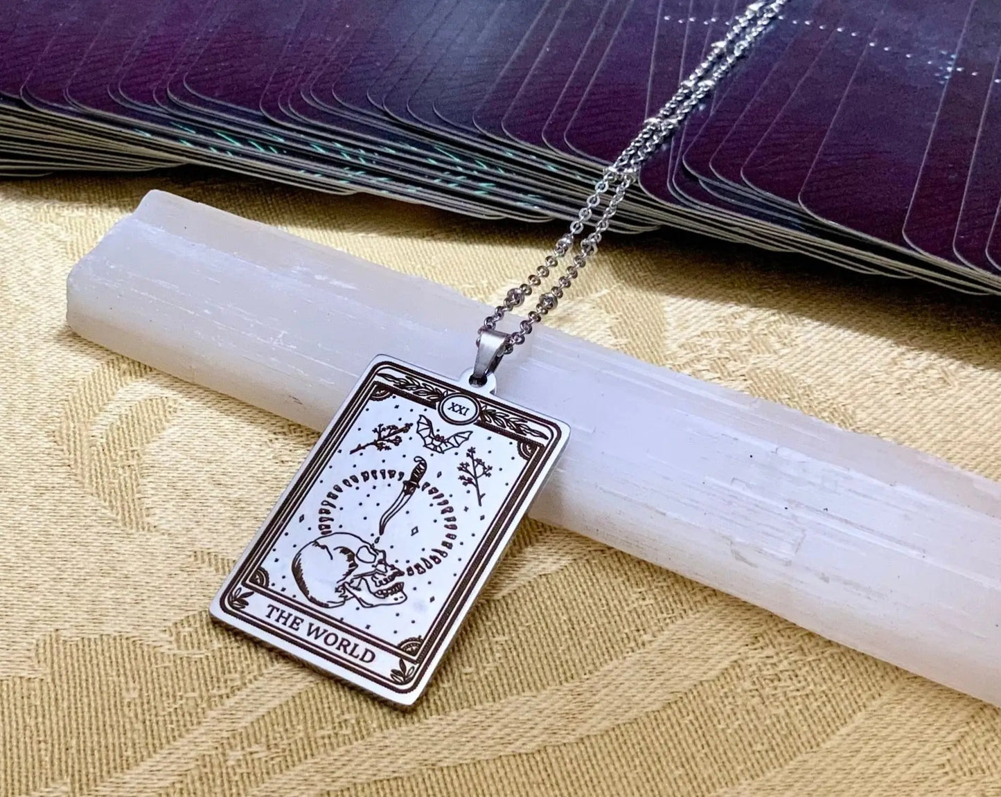 World Tarot Card Necklace