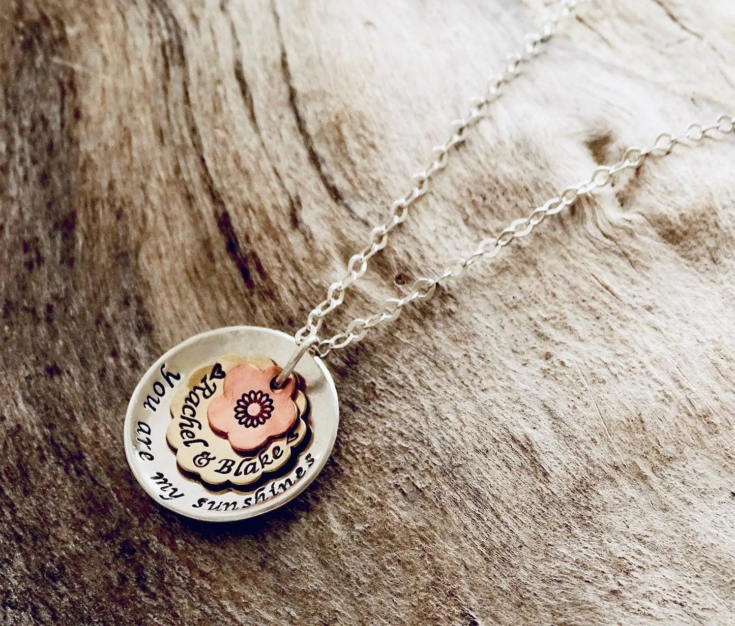 you are my sunshine necklace | mixed metal