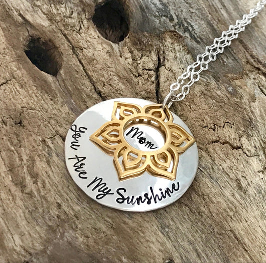 you are my sunshine pendant | mother daughter necklace