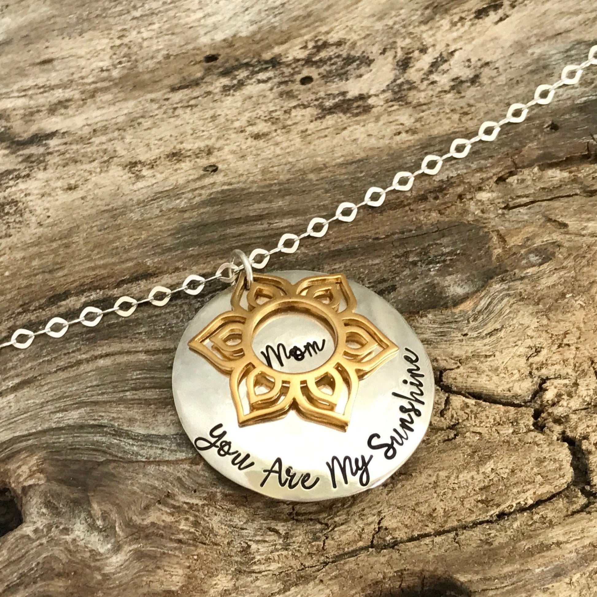You Are my Sunshine Necklace Sunflower The Silver Wing